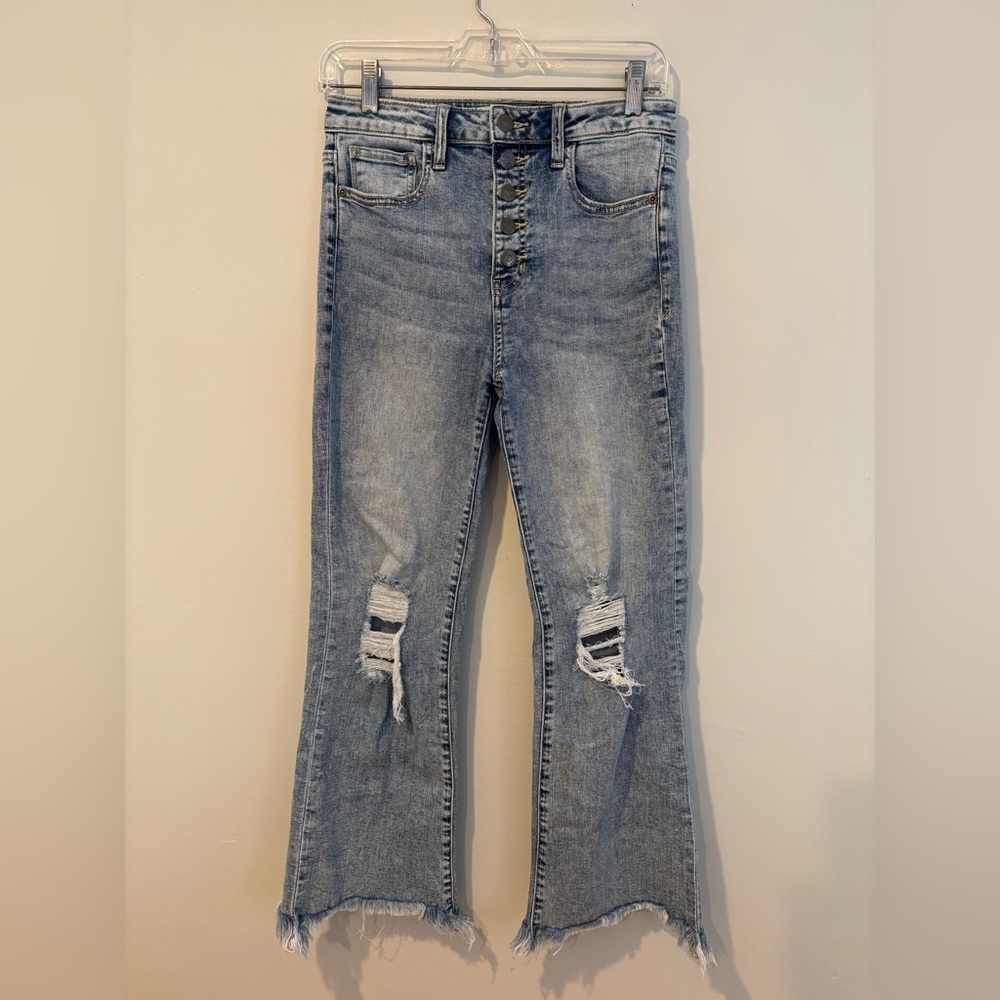 Harper (Francesca's Collections) Distressed Y2K High Rise flare Jeans